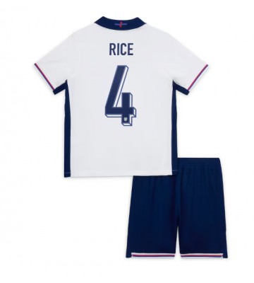 Inglaterra Declan Rice #4 Primera Equipación Niños Eurocopa 2024 Manga Corta (+ Pantalones cortos)